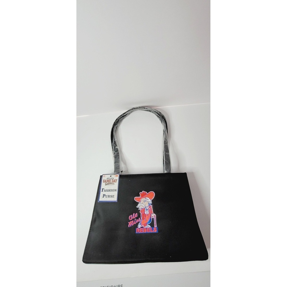 NEW Ole Miss Rebels Mississippi Black Game Day Purse College Logo SEC F5
